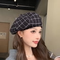 thumbnail image 5 of MEICHEN Women's Woolen Plaid Beret Hat Retro Painter Cap Retro French Berets Fashion Accessories Artist Hat, 5 of 6
