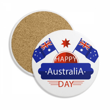 

Australia Flavor Happy Flag and Star Coaster Cup Mug Tabletop Protection Absorbent Stone