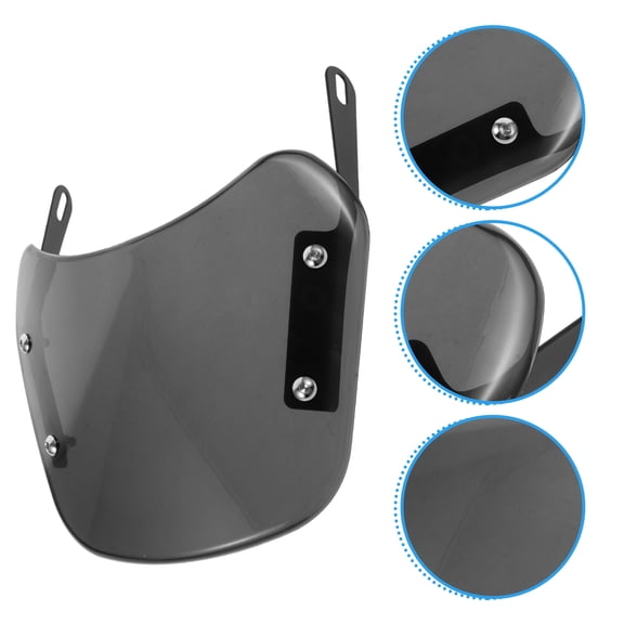 CIMAXIC motorcycle windscreen Motorcycle Windshield Black Vintage Design 1Pack
