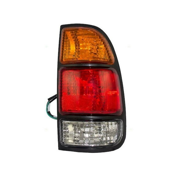 Right Passenger Side Tail Light Assembly - Amber/Red/Clear Lens - Compatible with 2000 - 2006 Toyota Tundra Standard Bed 2001 2002 2003 2004 2005