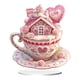 thumbnail image 1 of Letrero de acrílico decorativo, placa para regalo de San Valentín, obra de arte, taza de café rosa, adorno de escritorio para estante, sala de estar, Estilo A, 1 of 8