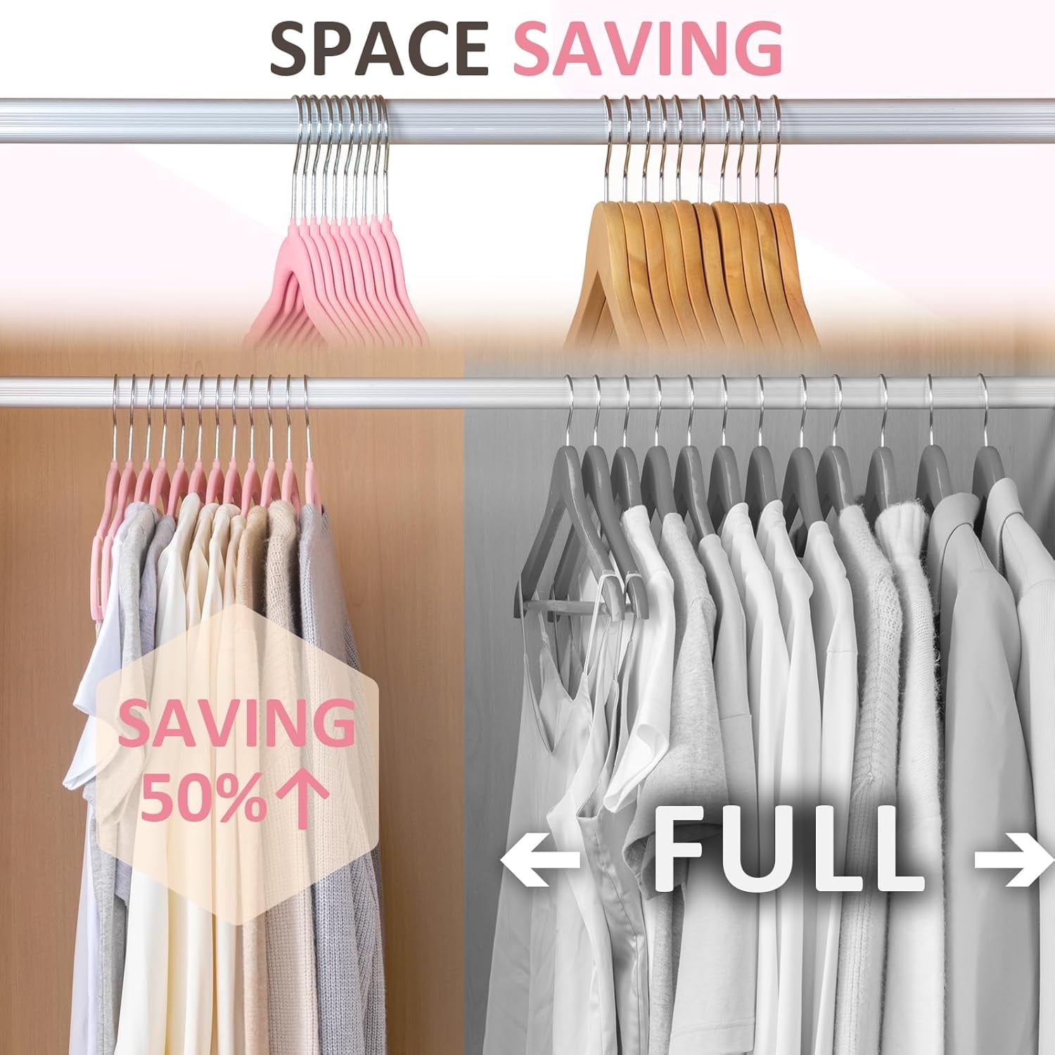 cozymood Velvet Hangers 30 Pack, Non-Slip Clothes Hangers with 360 Degree Swivel Hooks, Slim Space-Saving Suit Hangers, Pink