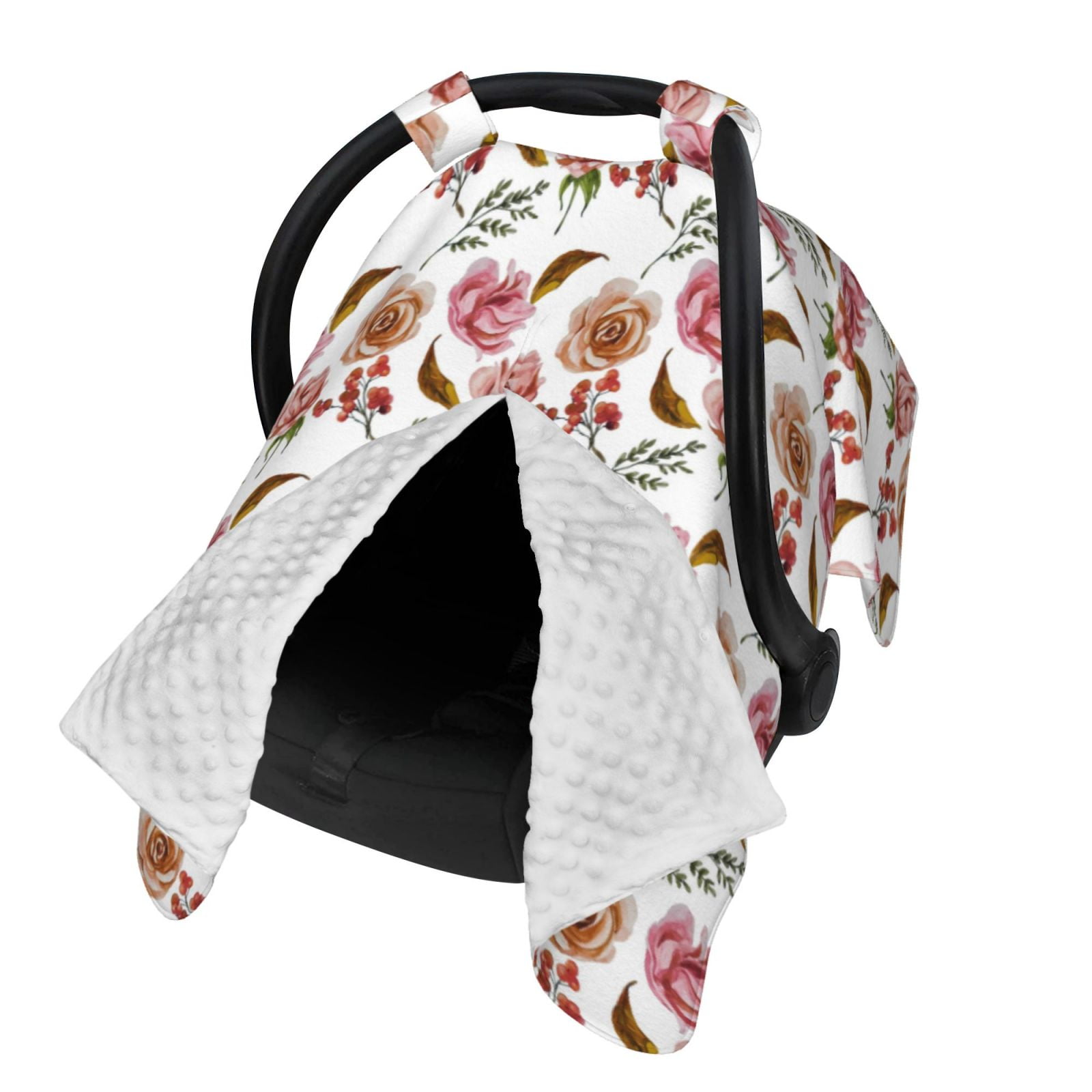 Naloa Rose Flowers Baby Car Seat Cover, Breathable Baby Carrier Cover, Multiuse Baby Carrier Cover & Nursing Breastfeeding Cover