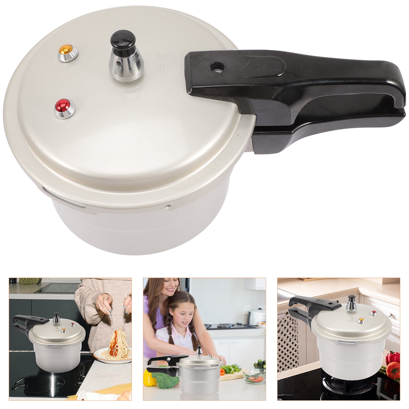 WEAVILUX Aluminum Pressure Cooker for Home Cooking with Nonstick , Ergonomic Handle, Assorted Colors, and Easy to Use