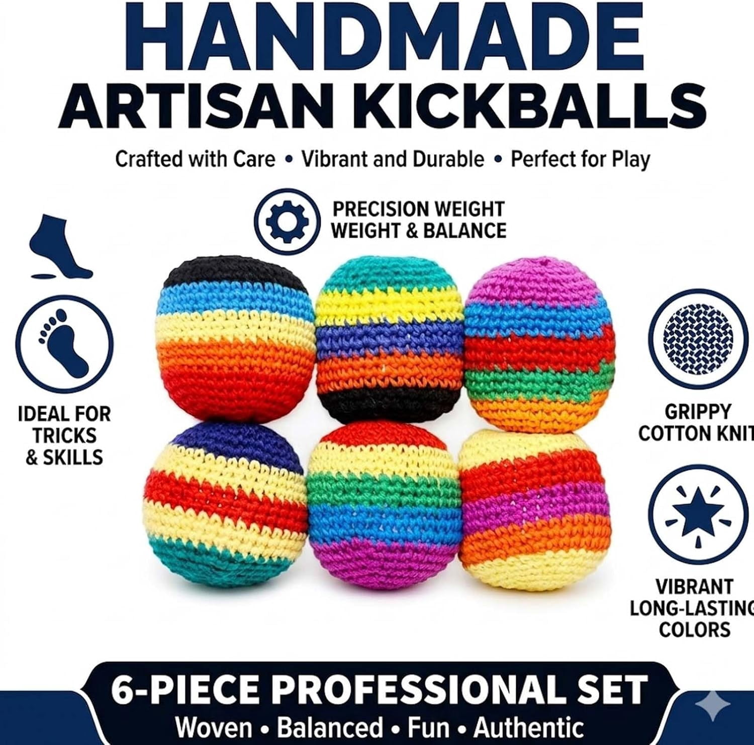 Footbags Sacks, 2026 Novelty Hand-Made Knitted Foot Bag Sack, Fun Crochet Footbag for Adults Outdoor Game