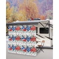 thumbnail image 5 of 4th of July RV Awning Sun Shade Screen 9'X7' Patriotic Star Poppy Mesh Sunscreen Eucalyptus Leaves Grey Plaid Awning Shade Screen with Zipper UV Blocker Completed Kits for RV Motorhome Camper, 5 of 7