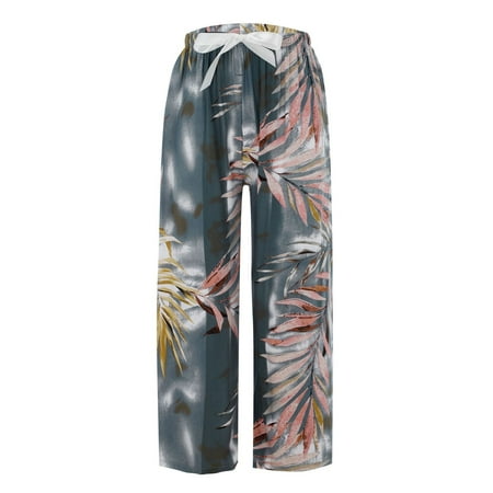 

Cathalem plus Size Casual Pants for Women 4x-5x Women s Pajama Pants Comfy Printed Wide Leg Pants Bow Womens Summer Pants Casual Pants Grey One Size