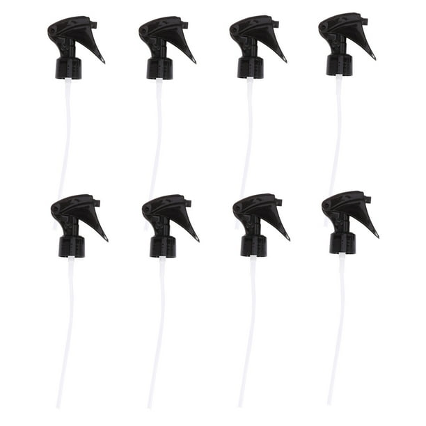 8pcs gatillo de gatillo de reemplazo de boquilla de reemplazo de la corriente reutilizable configuración en forma de mouse para botellas de spray redondeadas (pulverizador negro H01)