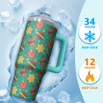 thumbnail image 4 of Green 30oz Holiday Tumbler with Lid and Straw, Snowflakes Stainless Steel Insulated Cup Gifts for Women Men, 4 of 5