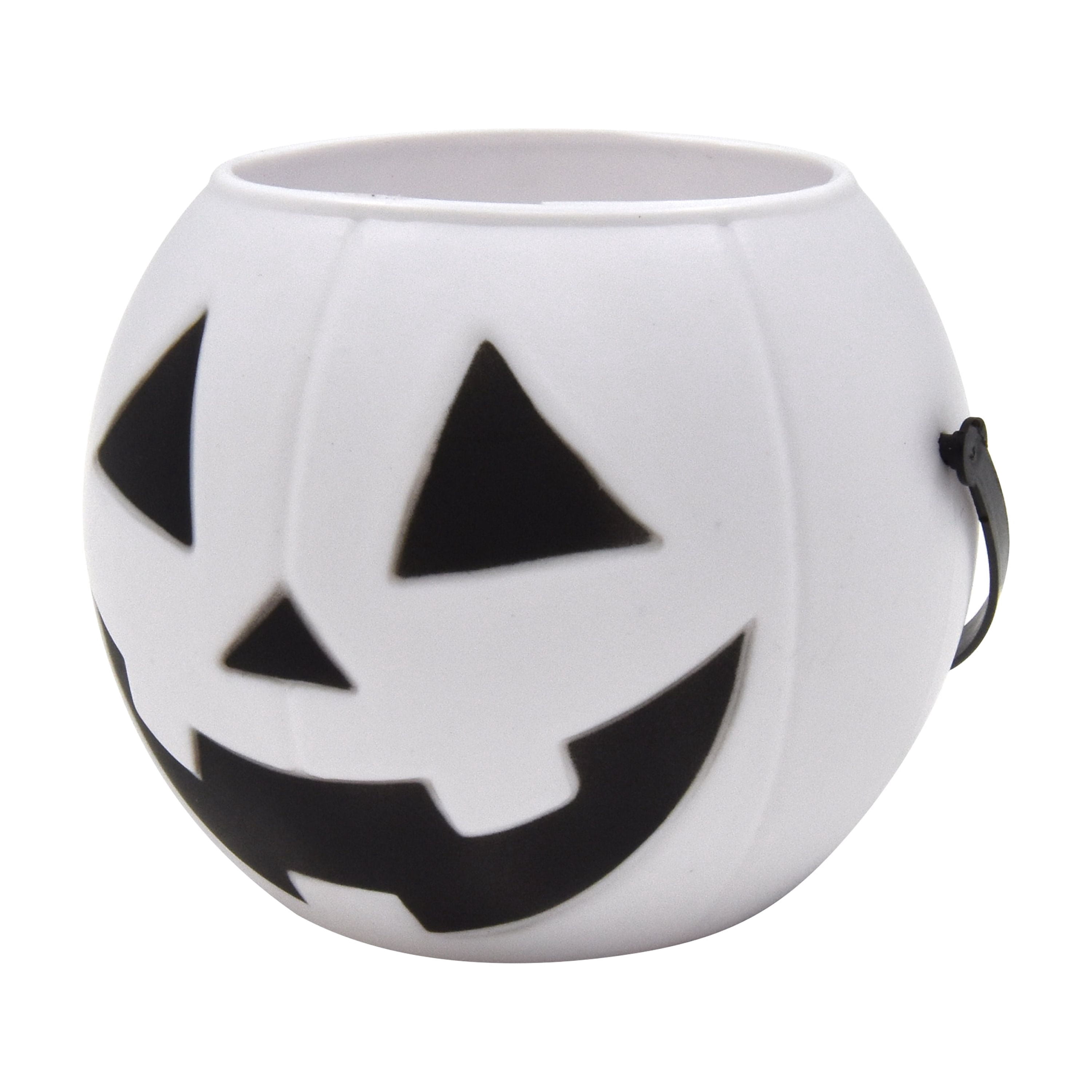 Halloween Jack O’Lantern Mini Candy Bucket, White, Plastic, 3.5 in, by Way to Celebrate