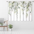 thumbnail image 2 of Teal Eucalyptus Botanical Leaves Floral Window Curtains Blue Watercolor Turquoise Flower Plant Wildflower Farmhouse Curtain Drapes Herb Curtains for Bedroom Living Room Treatment 52Wx84H Inch, 2 of 6