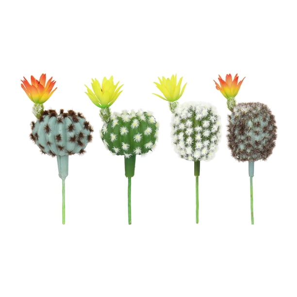 BRIGHTFUFU 4 cactus artificiales realistas de plástico en miniatura, suculentas, decoración para el hogar y la oficina, cactus artificiales realistas para la casa de tu mascota.