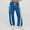 Blue, variant on Olyvenn Women's Baggy Wide Leg Pants Casual Drawstring Elastic Waisted Contrast Color Workout Y2K Track Pants Beige S