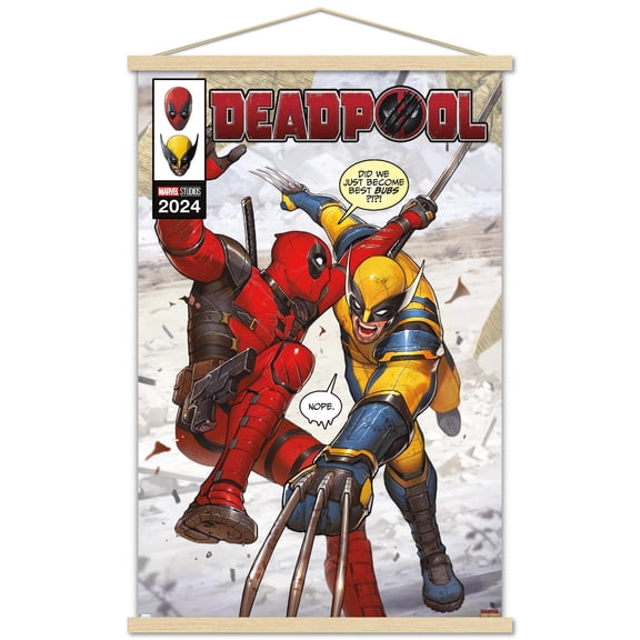 Marvel Deadpool & Wolverine - Homage Cover #1 Wall Poster with Magnetic Frame, 22.375" x 34"