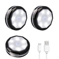 thumbnail image 1 of 3pcs Night Lamp 6 LED Intelligent Sensor Body Induction USB Rechargeable Corridor Bedside Light Sleep Lamp for Baby Room Bedroom Living Room, 1 of 9