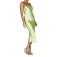 thumbnail image 6 of Biekopu Women's Summer Satin Tube Dress,Sleeveless Strapless Solid Color Bodycon Long Dress, 6 of 9