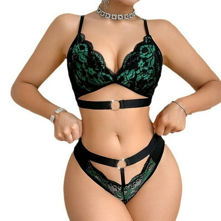 Generic Hot Sexy Lingerie Sexy Lace Three-Point Push up Comfort Breathable Two-Piece Set