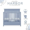 thumbnail image 6 of Dream On Me Harbor 4-in-1 Convertible Mini Crib, Dusty Blue, 6 of 13