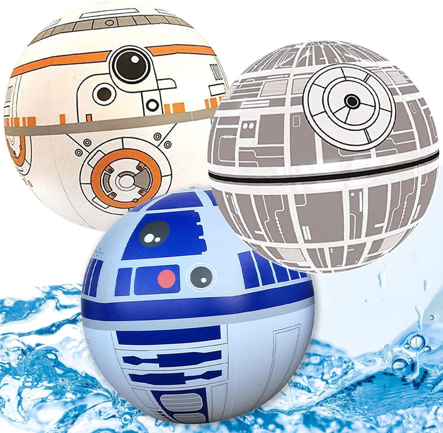 StarWar Summer Inflatable Beach Ball Set of 3 Pool Balls Kids and Teens Party Supplies 14 inch