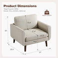 thumbnail image 3 of JULY'S SONG Oversized Accent Chair, Mid Century Modern Arm Chairs in Living Room, Soft Linen Fabric Reading Chair for Bedroom, Upholstered Comfy Chair-Oatmeal, 3 of 12