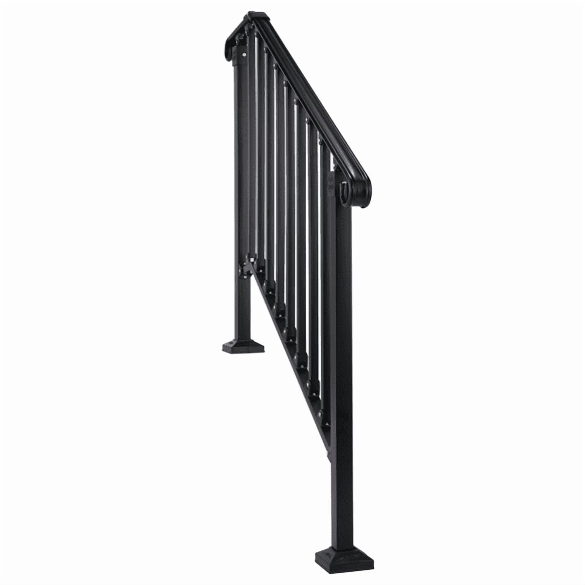 3‑Tier ABS Plastic Handrail for Patio Courtyard Stairs, Matte Black