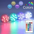 thumbnail image 3 of Submersible LED Light, 4 Pack Waterproof LED Light with Remote Control RGB Color Changing Pond Lighting Decoration for Vase Base, Swimming Pool, Aquar, 3 of 4