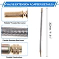 thumbnail image 3 of 1 Juego de Extensión de Válvula de Neumático de Cobre de 180 Grados con Extensor de Vástago de Válvula de Acero Inoxidable Universal de 300 mm para Coche, Motocicleta, RV, Camión, Bicicleta, 3 of 6
