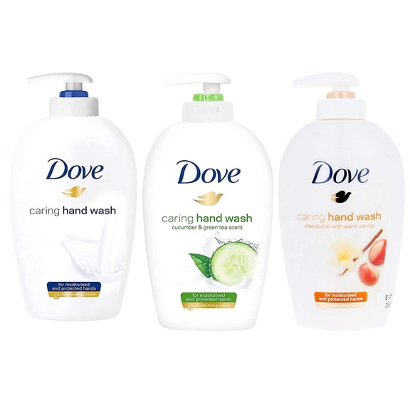 Dove Variety Pack Hand Wash- Shea Butter with Warm Vanilla, Deeply Nourishing and Cucumber 	& Green Tea, 8.45 Ounce