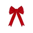 thumbnail image 2 of Arghm Large Swallowtail Bow,Red Velvet Flocked Christmas,20.47x10.63in Tree Wreath Gift Decor Holiday, 2 of 6