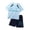 Blue, variant on OOOUM Boys 2 Piece Matching Clothing Set Breathable Ice Silk Short Sleeve Sports Sets Cool Comfort Sports Outfits Sets White 12-13 Years