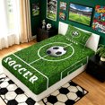 thumbnail image 4 of meiyoeat Minimalist Soccer Twin Sheets for Boys, Field Ball Sport Bedding, Green, 3 Pieces, 1 Flat Sheet, 1 Fitted Sheet and 1 Pillowcase, 4 of 6