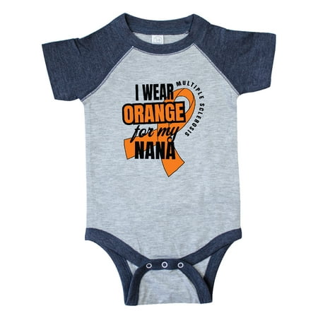 

Inktastic I Wear Orange For My Nana Multiple Sclerosis Awareness Gift Baby Boy or Baby Girl Bodysuit