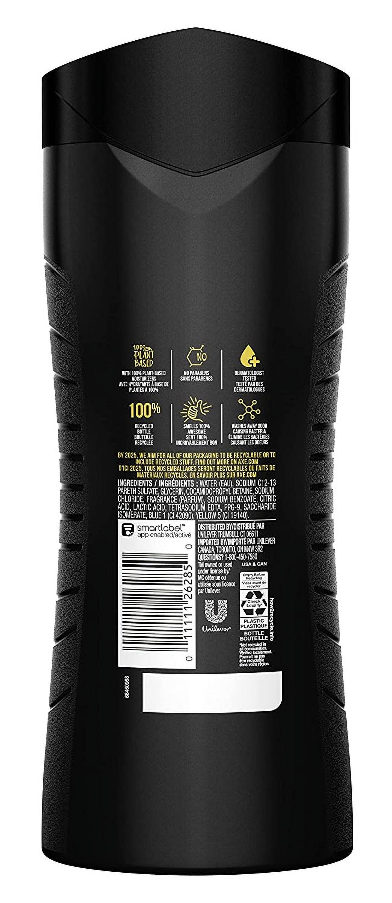 Axe Body Wash Apollo Sage And Cedarwood 12Hr 16oz (Pack of 3)