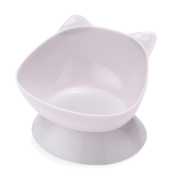 Comedero para gatos inclinado y elevado con protección para el cuello en diagonal W4K0