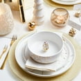 thumbnail image 3 of Stone Lain Zora 32-Piece Porcelain Gold Splash Dinnereware Set, Service for 8, White with Gold, 3 of 11