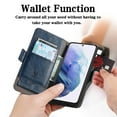 thumbnail image 4 of For Samsung Galaxy S20 5G Leather Phone Case Wallet Folio Flip Cover Casual Business, [RFID Blocking] Multi Hidden Anti-theft Card Holder Cash Slot, Side Magnetic Buckle, Stand Support,Blue, 4 of 10