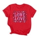 thumbnail image 2 of Puntoco Liquidación de camisetas cortas para mujer Camiseta de manga corta con cuello redondo y estampado para el día de San Valentín para mujer Camiseta de manga corta con cuello redondo, 2 of 4