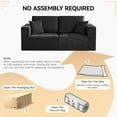 thumbnail image 6 of DOMICARE 83'' Boneless Loveseat Sofa, Comfy Deep Seat Sectional Cloud Couch, No Assembly Chenille Love Seat for Living Room,Black, 6 of 9