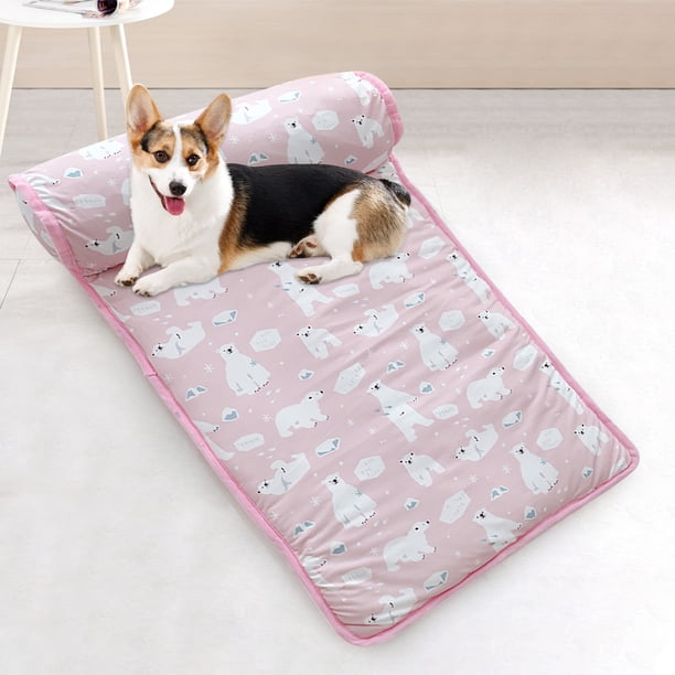 Sofa Vama Ropa de Cama Cama de seda helada de verano para gatos y perros, cojín de hielo para mascotas, cojín de hielo para niños for Navideño