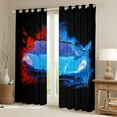 thumbnail image 2 of YST Teens Sports Car Curtains Blue Race Car Blackout Curtains for Boys Men, Red Blue Graffiti Splatters Curtains & Drapes Cool Speed Racing Car Bedroom Curtains, Black Window Treatments, 2 of 5