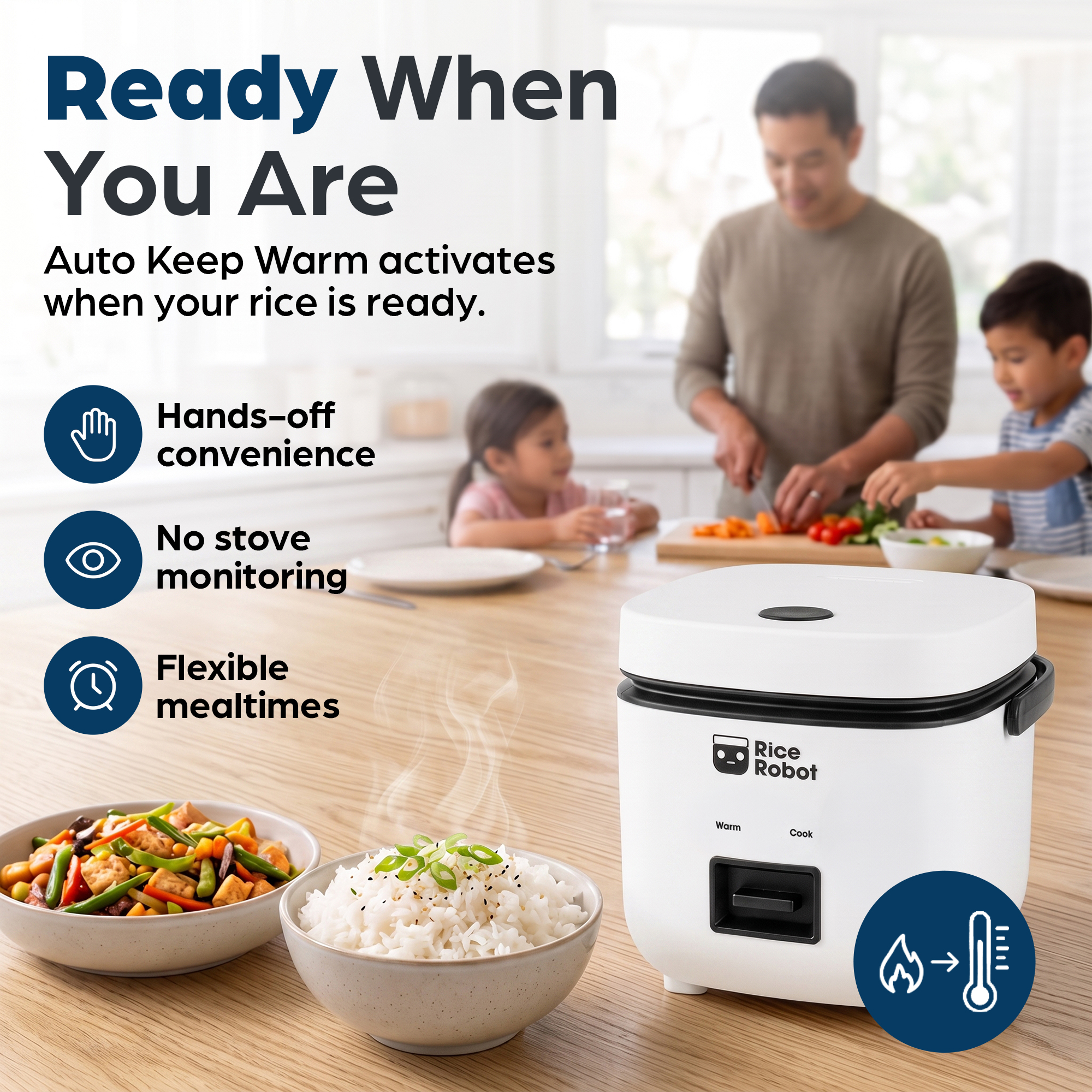 Rice Robot Personal Electric Rice Cooker & Steamer, 4-Cup photo 4