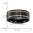 thumbnail image 2 of Black Zirconium Brushed and Polished Rose Ip Plated 8mm Band Size 11 Ring for Women and Men, 2 of 2