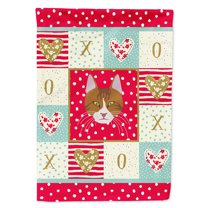 Carolines Treasures CK5078CHF Aegean Cat Love Flag Canvas House Size Large multicolor