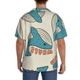 thumbnail image 3 of Rateoe Cute colorful whale Pattern Men's Short Sleeve Classic Shirt, Casual Short-Sleeved Shirt, Lightweight Summer Shirt, Cuban Collar Shirt,Button-Front Shirt-XX-Large, 3 of 5