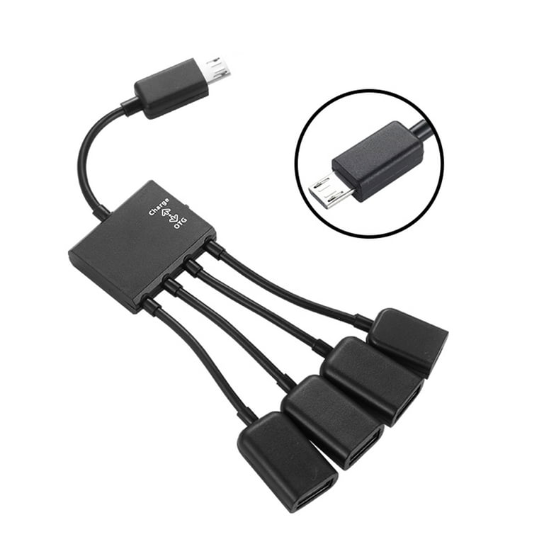 OTG Cable, Adapter Cable Micro-USB Data Transmission 1 to 4 Type-c to USB  Converter Cable for Mobile Phone Laptop