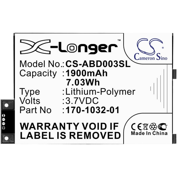 E-book, E-reader Battery for Amazon Kindle 3 Kindle III Kindle 3 Wi-fi S11GTSF01A GP-S10-346392-0100 170-1032-01 170-1032-00 Kindle 3G Kindle Graphite 1900mAh