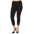 thumbnail image 4 of COUVER Women Seamless Stretch Capri Leggings, Black, Plus Size, 4 of 8