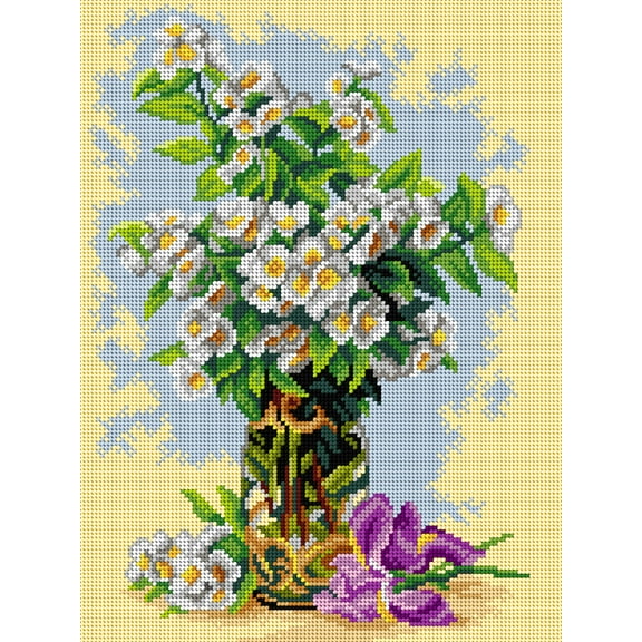 Gobelin canvas for halfstitch without yarn after Paul de Longpre - Summer Flowers 3507J