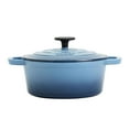 thumbnail image 5 of Smith & Clark 3-Quart Enameled Cast Iron Dutch Oven Round Pot with Lid, Blue, 5 of 7