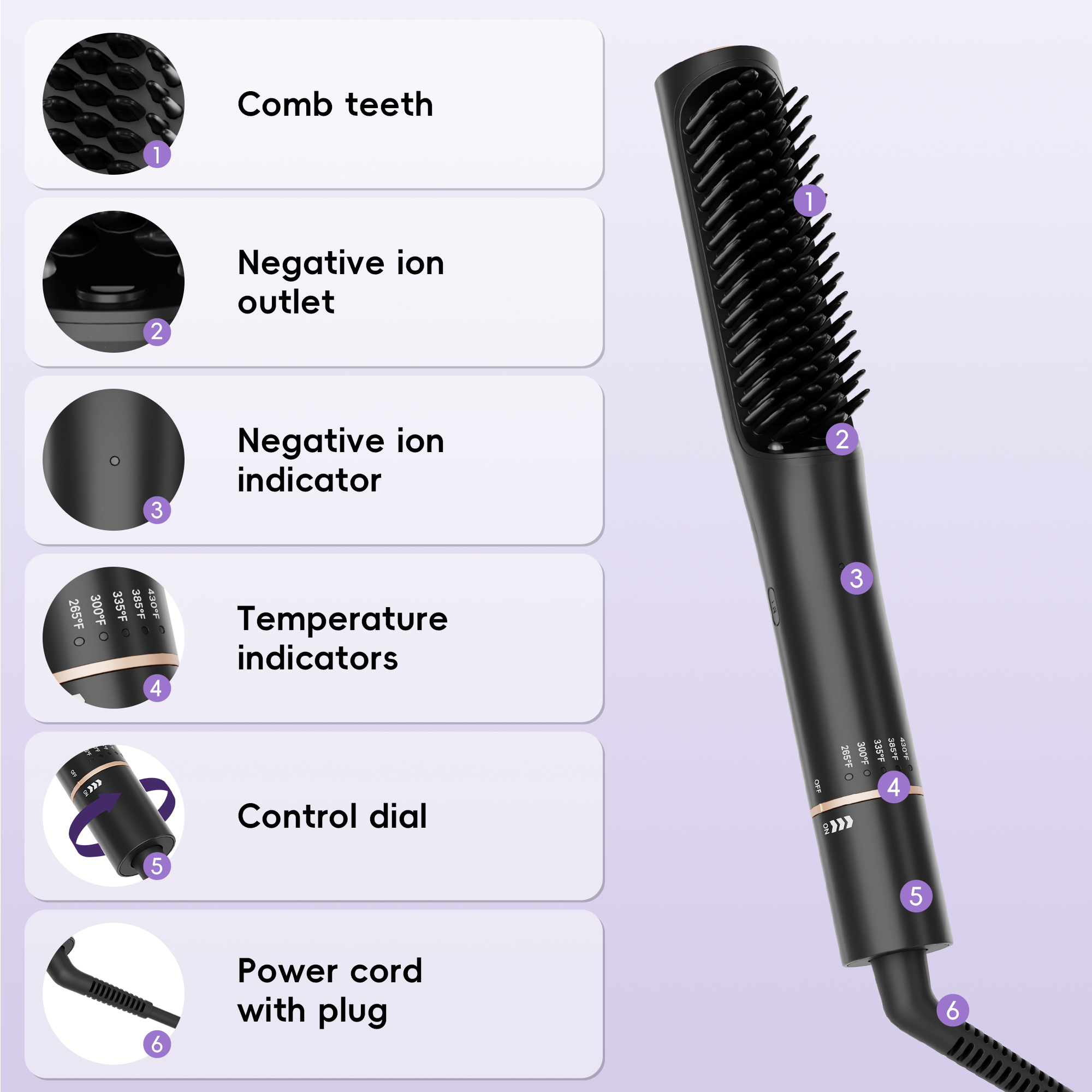 Skimi Hair Straightening Brush with Ionic Technology photo 5